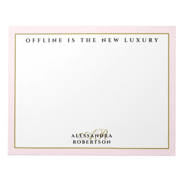 Custom Funny Inspirational Pastel,Pink White Gold  Anteckningsblock (Framsida)