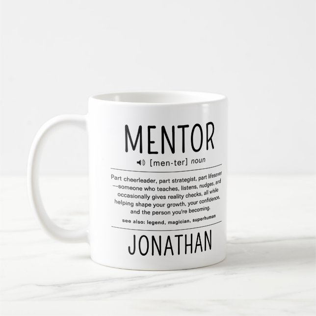  Custom Funny Mentor Coach Adviser Appreciation Kaffemugg (Vänster)
