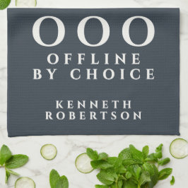 Custom Funny Minimalist OOO Navy Blue White Men Kökshandduk