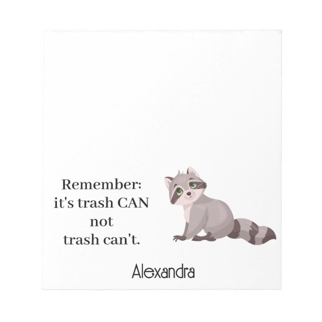 Custom Funny Racoon Animal Memopad Novelty Office Anteckningsblock (Framsida)