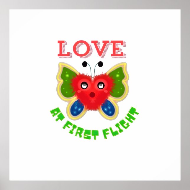 Custom Fuzzy Heart Butterfly Gift Poster (Framsidan)