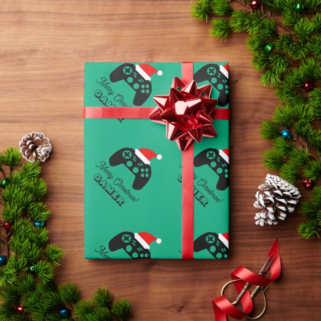 Custom gaming controller Christmas wrapping paper Presentpapper (Julgåva)