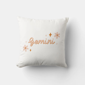 Custom Gemini Zodiac Name & Stars Minimalist Gift Kudde