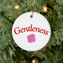 Custom Gentleness Ornament |Typography Pink Flower