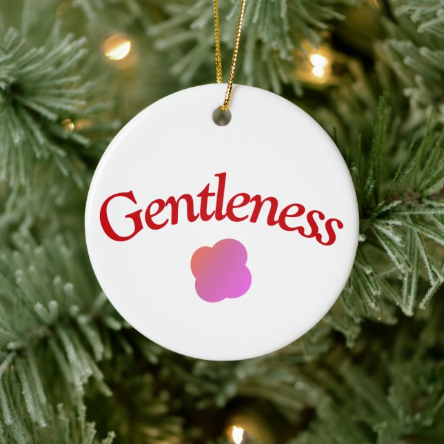 Custom Gentleness Ornament ｜Typography Pink Flower (Träd)