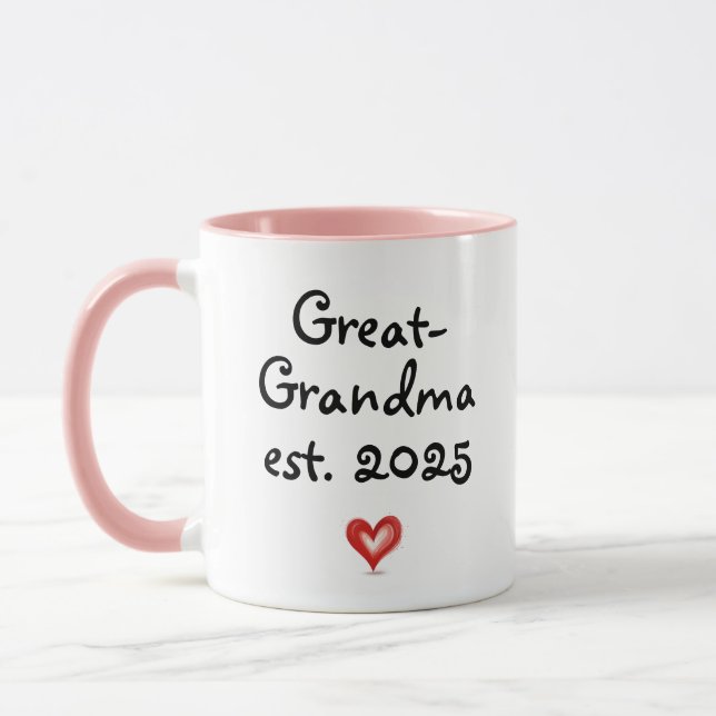Custom Gift For Great-Grandma, Personalized Year   Mugg (Vänster)