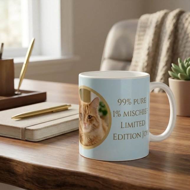 Custom Ginger Cat Photo and Name Coffee Mug Kaffemugg (Skapare uppladdad)
