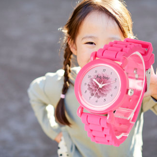 Custom Girls Name Pink Glitter Strap Kids Watch Armbandsur