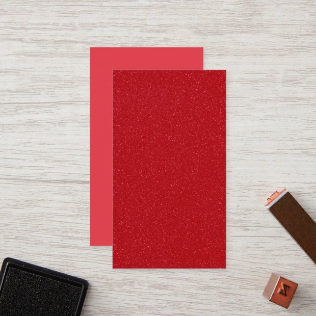 Custom Glitter Red Flat Loyalty Card Lojalitetskort (Fram/Back In Situ)