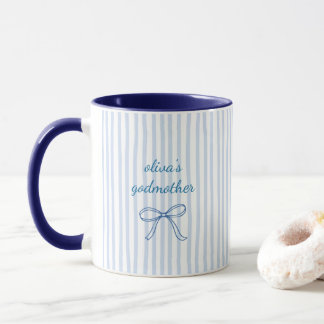 Custom Godmother Blue Stripe Ceramic Mugg