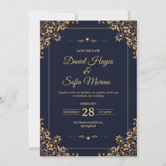 Custom Gold Wedding Invitation | Inbjudningar