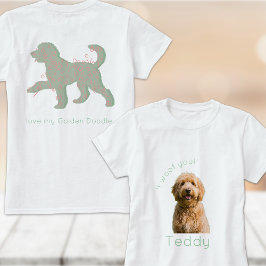 Custom Golden Doodle Photo I Woof You Personalized T Shirt