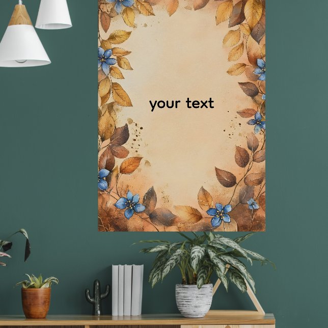 Custom golden leaves is a popular wall  poster (Vardagsrum 1)