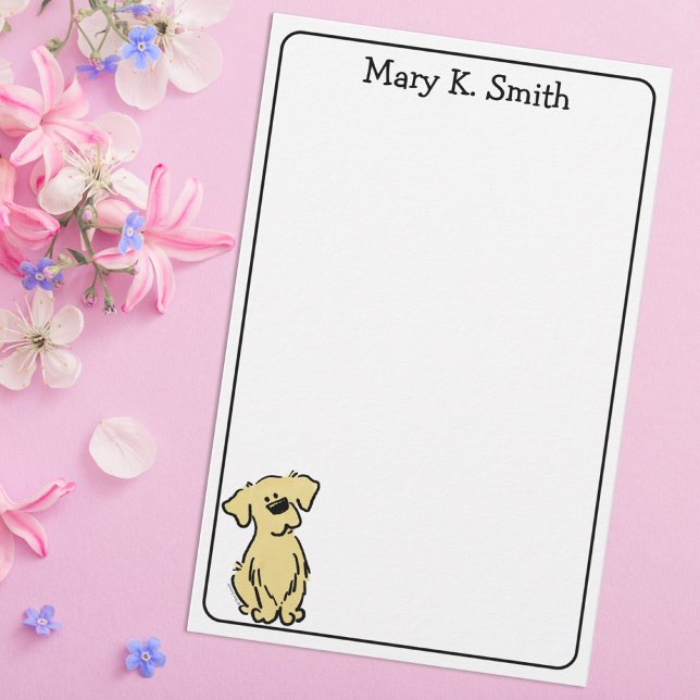 Custom Golden Retriever Puppy Cute Dog Art Brevpapper (Skapare uppladdad)