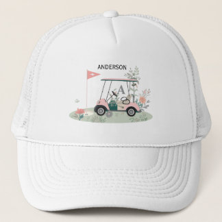 Custom Golf Cart Hat with Name & Flag Design Keps
