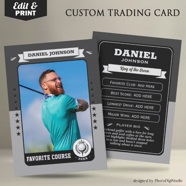 Custom Golf Trading Card, Personalized Golfer Card (Custom Golfer Trading Card, Golf Trading Card Custom Gifts for Golfers, Retro Golf Card)