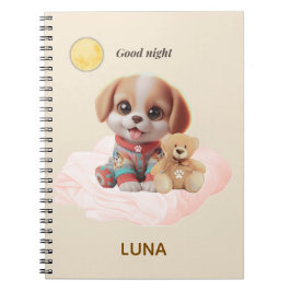Custom Good Night Puppy Journal Anteckningsbok