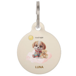 Custom Good Night Puppy Pet Tag Djurbricka
