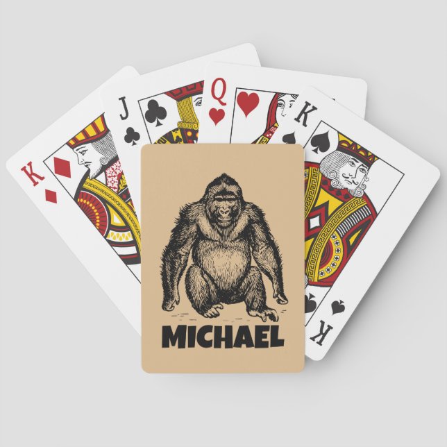 CUSTOM GORILLA POKER PLAYING CARDS CASINOKORT (Baksidan)