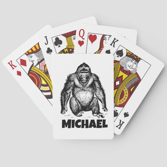 CUSTOM GORILLA POKER PLAYING CARDS FOR DAD CASINOKORT (Baksidan)