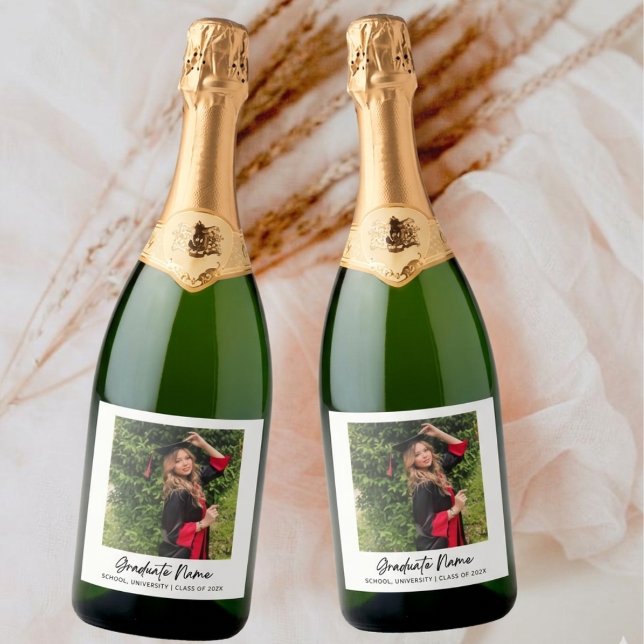 Custom Graduation Photo Champagne Bottle Label  (Skapare uppladdad)