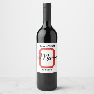 Custom Graduation Wine Label Photo Prop 2026 Vinflaska Etikett