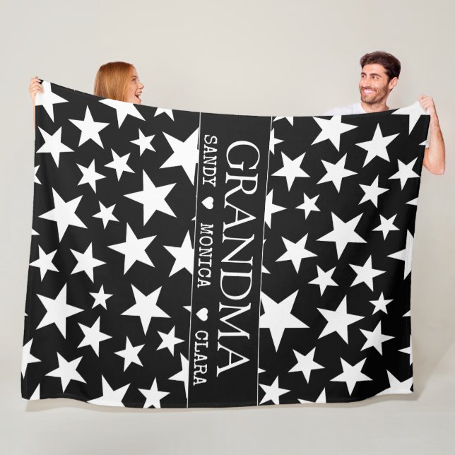 Custom grandma blanket with grandkids names fleecefilt (På plats)