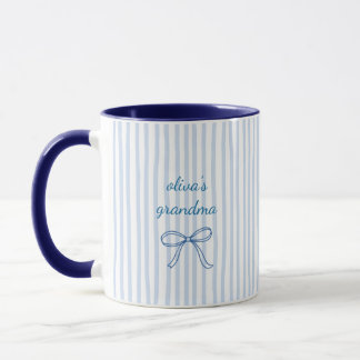 Custom Grandma Blue Stripe Mugg