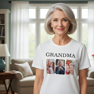 Custom Grandma Photo Collage T Shirt