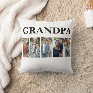 Custom Grandpa Photo Collage Personalized Gift Kudde