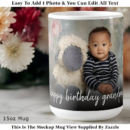 Custom Grandpa Photo Mug Modern One Photo Easy Kaffemugg