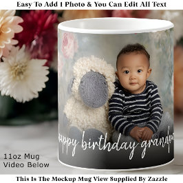 Custom Grandpa Photo Mug Modern One Photo Easy Kaffemugg