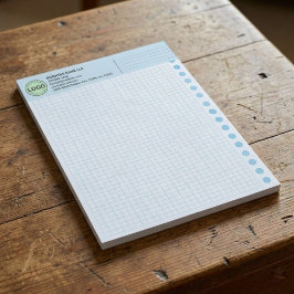 Custom Graph Paper Logo Pad (Grid Sheets, Squares) Anteckningsblock