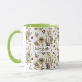 Custom Green Floral | Nature-Inspired Gift for Her Mugg