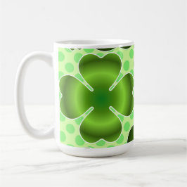 Custom Green Lucky Clover Pattern Gift Kaffemugg