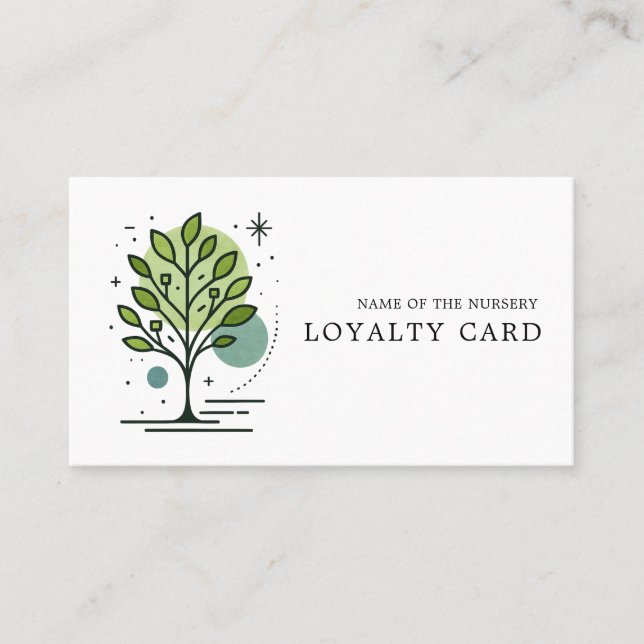 Custom Greenleaf Nursery Branding Loyalty Card Lojalitetskort (Framsida)