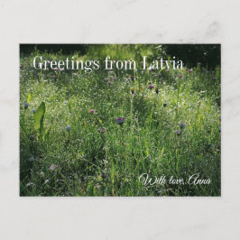 Custom Greetings from Latvia Wildflower Photograph Vykort