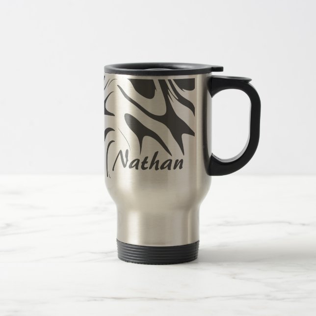 Custom Grey Abstract Swirly Pattern Personalised Resemugg (Höger)