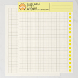 Custom Grid Graph Paper Sheets with Company Logo Brevhuvud