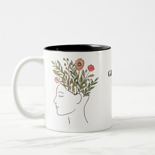 Custom Grow At Your Own Pace Mug Två-Tonad Mugg (Vänster)