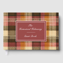 Custom Guest Book Gingham Style Vacation Rentals Gästböcker