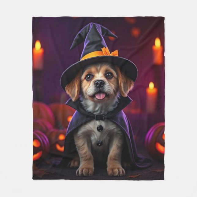 Custom Halloween Pet Blanket | Spooky & Cute Gift Fleecefilt (Framsidan)