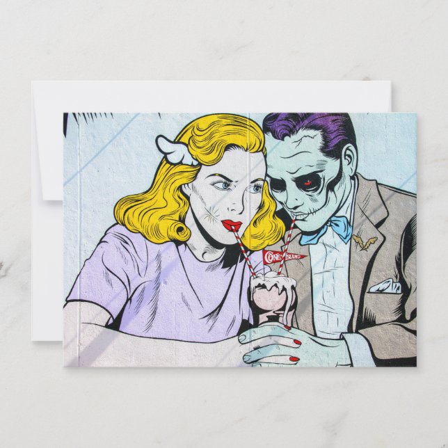 Custom Halloween Themed Wedding Invitation Inbjudningar (Framsida)