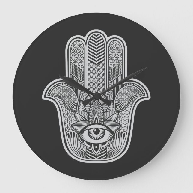 Custom Hamsa Stor Klocka (Framsida)