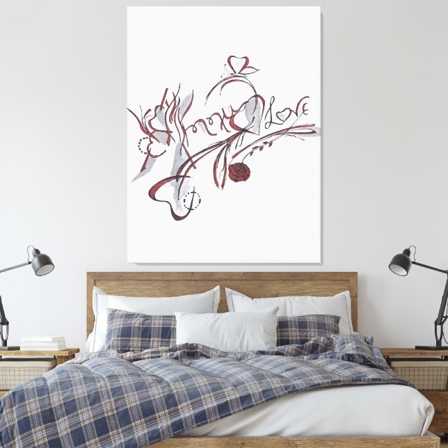  custom hand-drawn calligraphy art canvastryck (Insitu (sovrum))