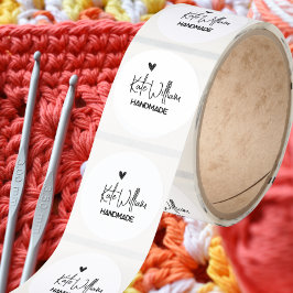 Custom handmade by stickers for handmade item runt klistermärke