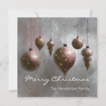 Custom Hanging Christmas Baubles Copper on Silver