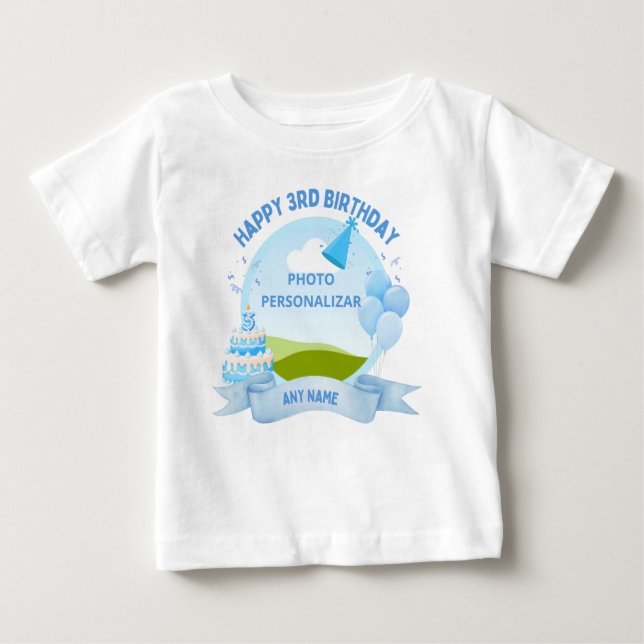 "Custom Happy Birthday Kids T-Shirt – Personalized (Framsida)