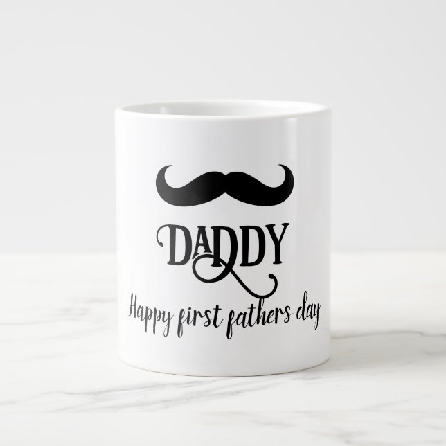 custom Happy first father's day  Jumbo Mugg (Framsidan)