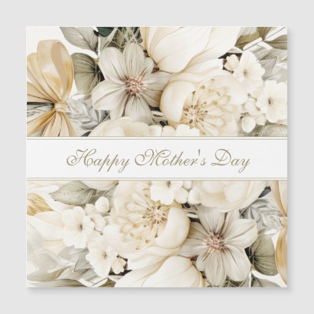 Custom Happy Mother's Day Vanilla cream floral (Framsida)